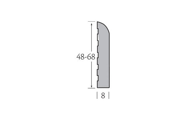 Volschuim afwerkprofiel 68x8 mm