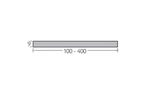Volschuim plat 400x9 mm 2-zijdig afgerond