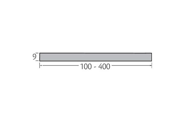 Volschuim plat 300x9 mm 2-zijdig afgerond