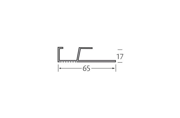 Ventilatie afsluitprofiel 65x17 mm