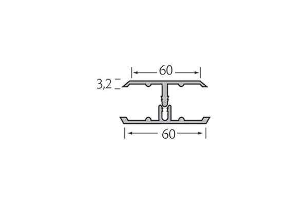 Wood design 2-del.verbindingsprofiel 17 mm inwendig