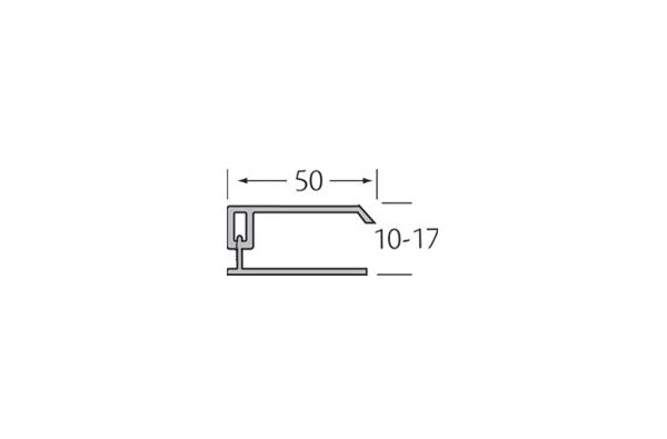 Wood design 2-delig u-profiel 17 mm inwendig