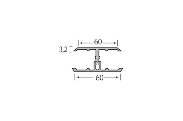 Eurotexx 2-delig verbindingsprofiel 17 mm
