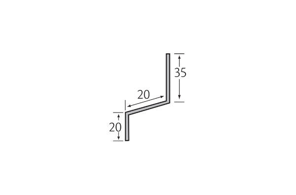 Afwateringprofiel 20x20x35x3 mm