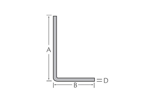 Hoekprofiel 40x20x3 mm afgerond