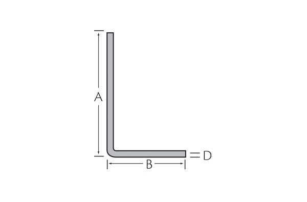 Hoekprofiel 40x30x2 mm afgerond