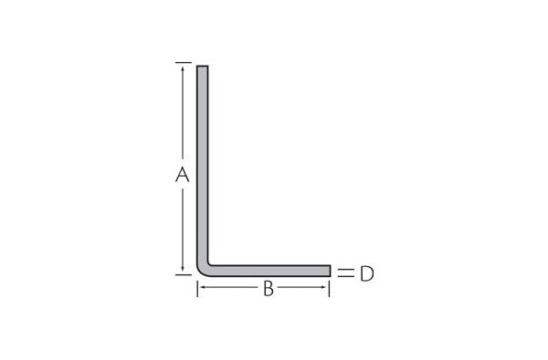 Hoekprofiel 60x40x3 mm afgerond