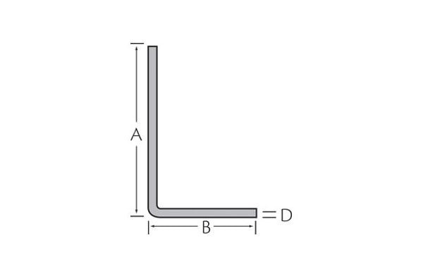 Hoekprofiel 60x30x2 mm afgerond