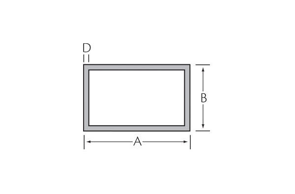 Kokerprofiel 40x25x2 mm