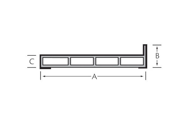Kamerprofiel haakse lip 80x30x15 mm folie buiten