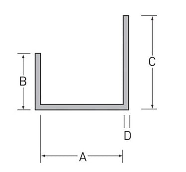 U-profiel 10x20x37x1 mm
