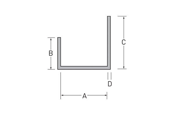 U-profiel 13x13x30x1,5 mm