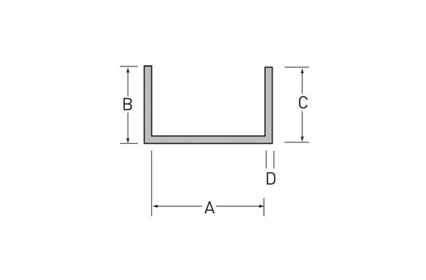 U-profiel 19x10x10x1 mm