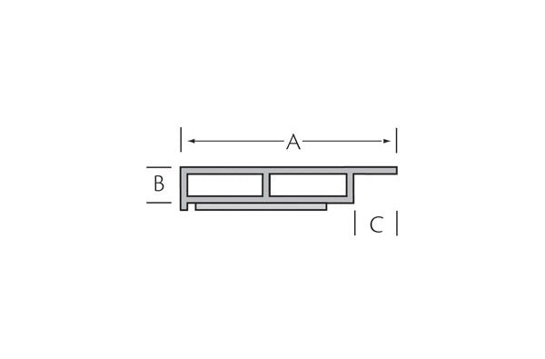 Kamerprofiel aansluitlip zelfkl. 40x7x5 mm