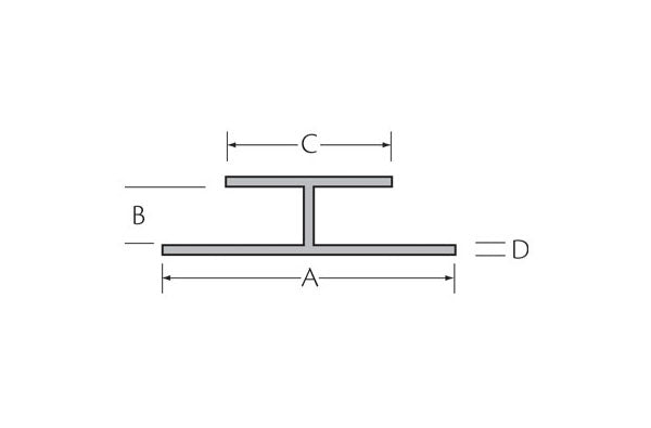 H-profiel 25x25x25x1,8 mm