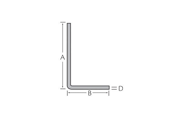 Hoekprofiel 70x20x3 mm afgerond
