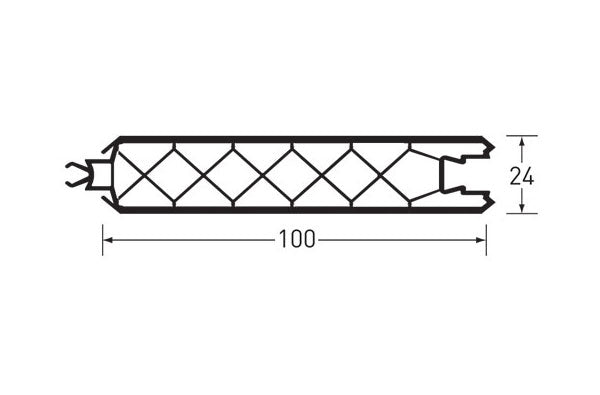 Paneelprofiel 100x24 mm / wit