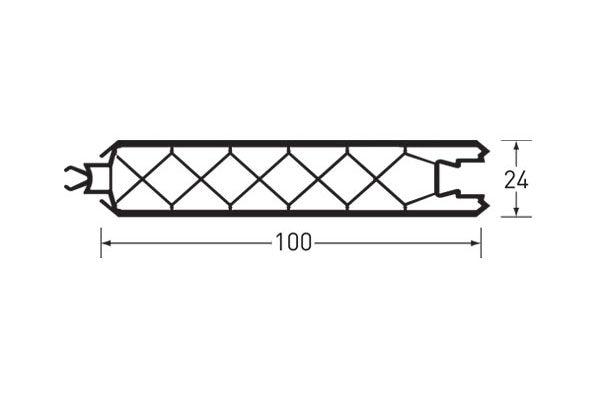 Paneelprofiel 100x24 mm