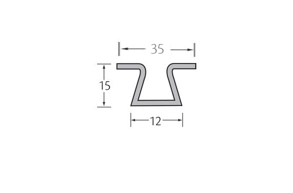 Clip bevestigingsprofiel 35x12x15 mm